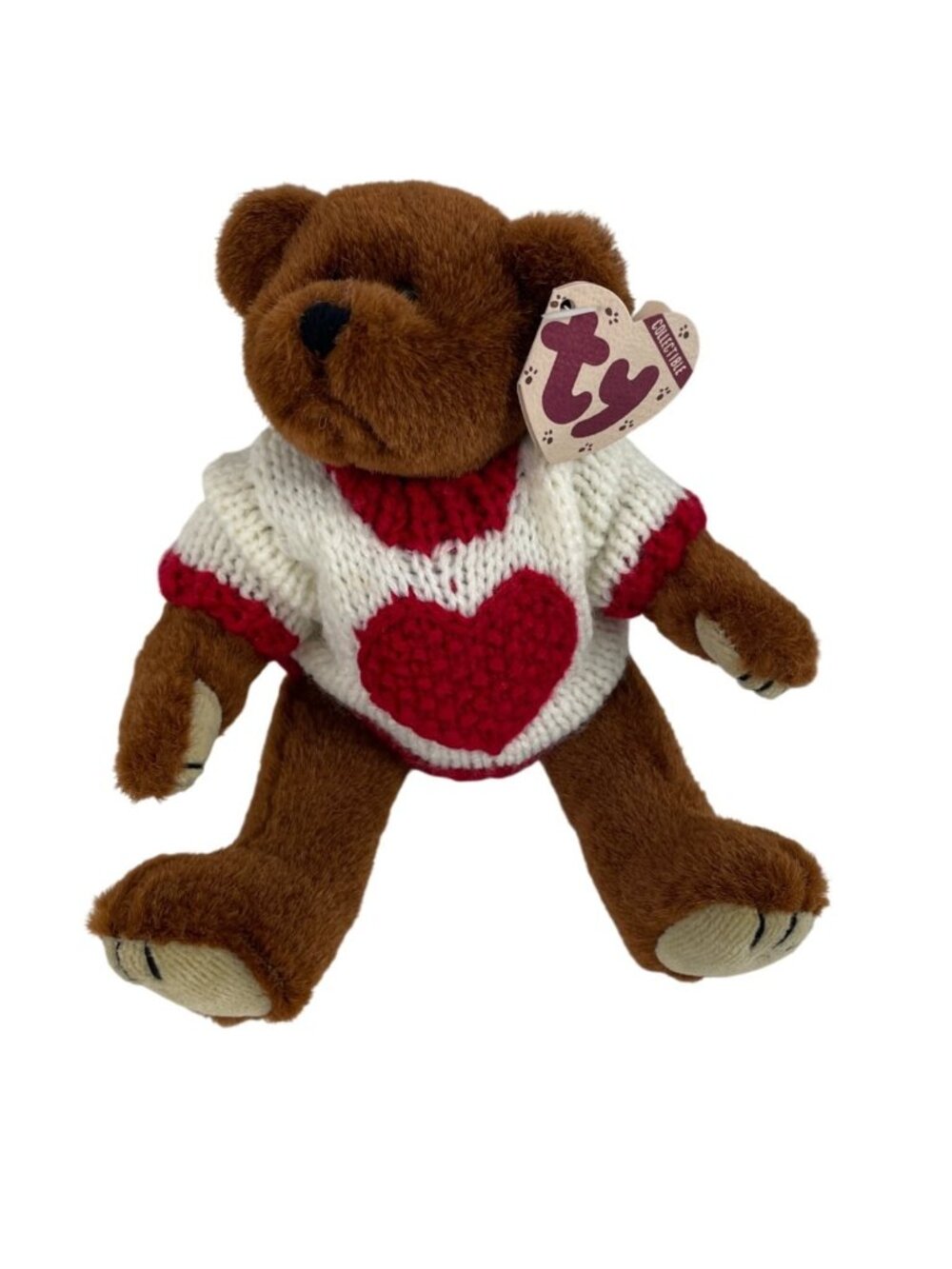 TY Attic Treasures Casanova 8" Jointed Brown Teddy Bear w/Sweater Plush 1993